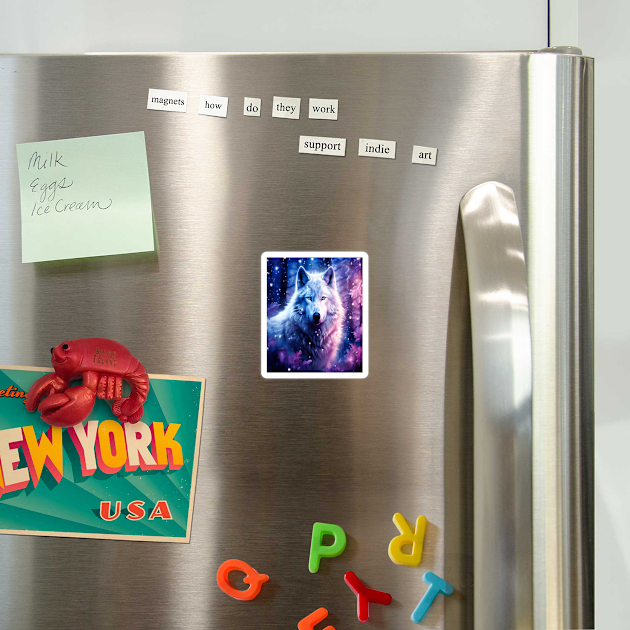 White Wolf in Fantasy Forest in Pinks and Purples|For Women and Girls by BirdsnStuff